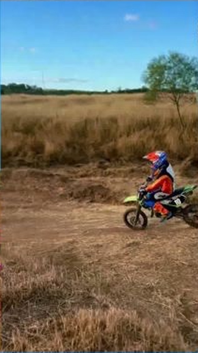 Australian dirt-bike family enjoying a riding weekend