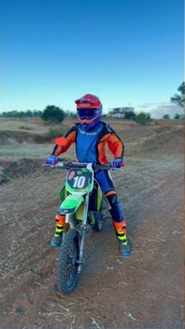 Australian dirt-bike family enjoying a riding weekend