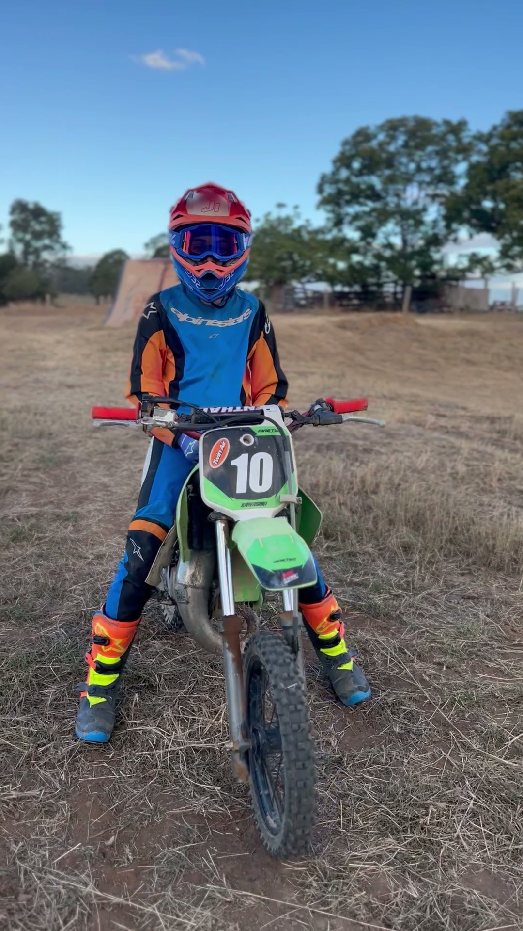 Young Australian rider in motocross gear