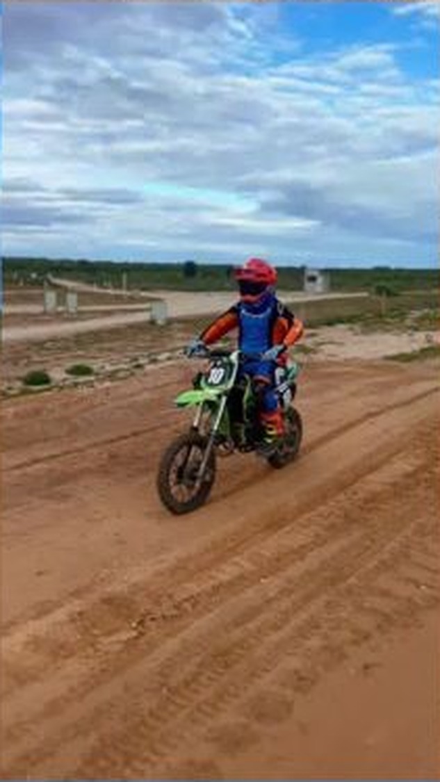 Australian dirt-bike family enjoying a riding weekend