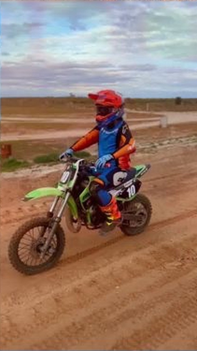 Australian dirt-bike family enjoying a riding weekend